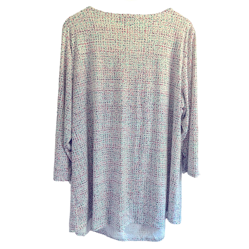 Liz Claiborne Floral Print Blouse Women’s 2X 3/4 Sleeve Scoop Neck Tunic Top - Picture 2 of 4